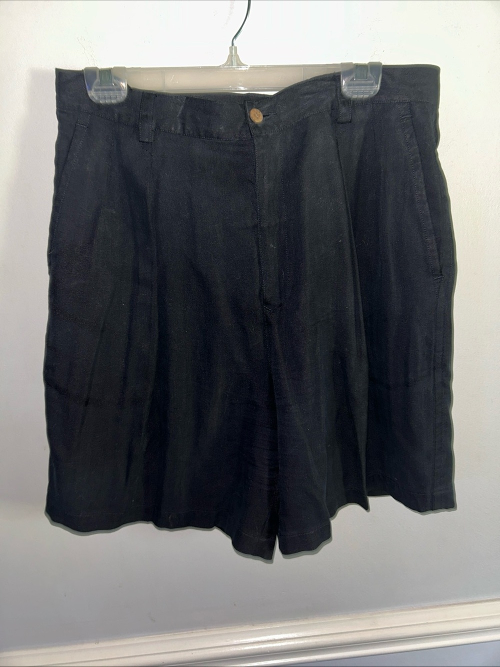 Tommy Bahama Black High-Waist Silk Shorts